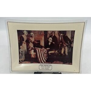 The Birth of Old Glory H R Farber Glass Tray Decorative Collectible